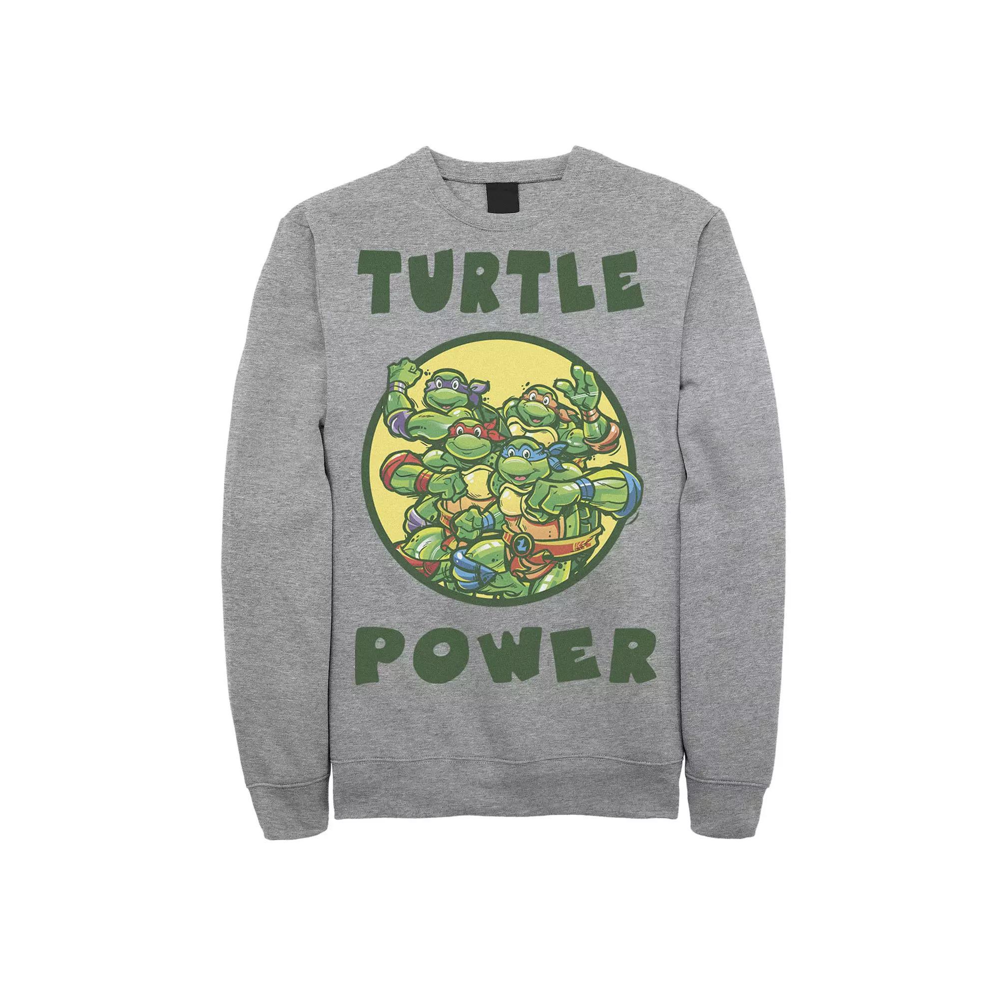 Big & Tall Nickelodeon Teenage Mutant Ninja Turtles Turtle Power Badge Fleece Sweatshirt, Men's, Size: XL Tall, Athletic Grey Product Image
