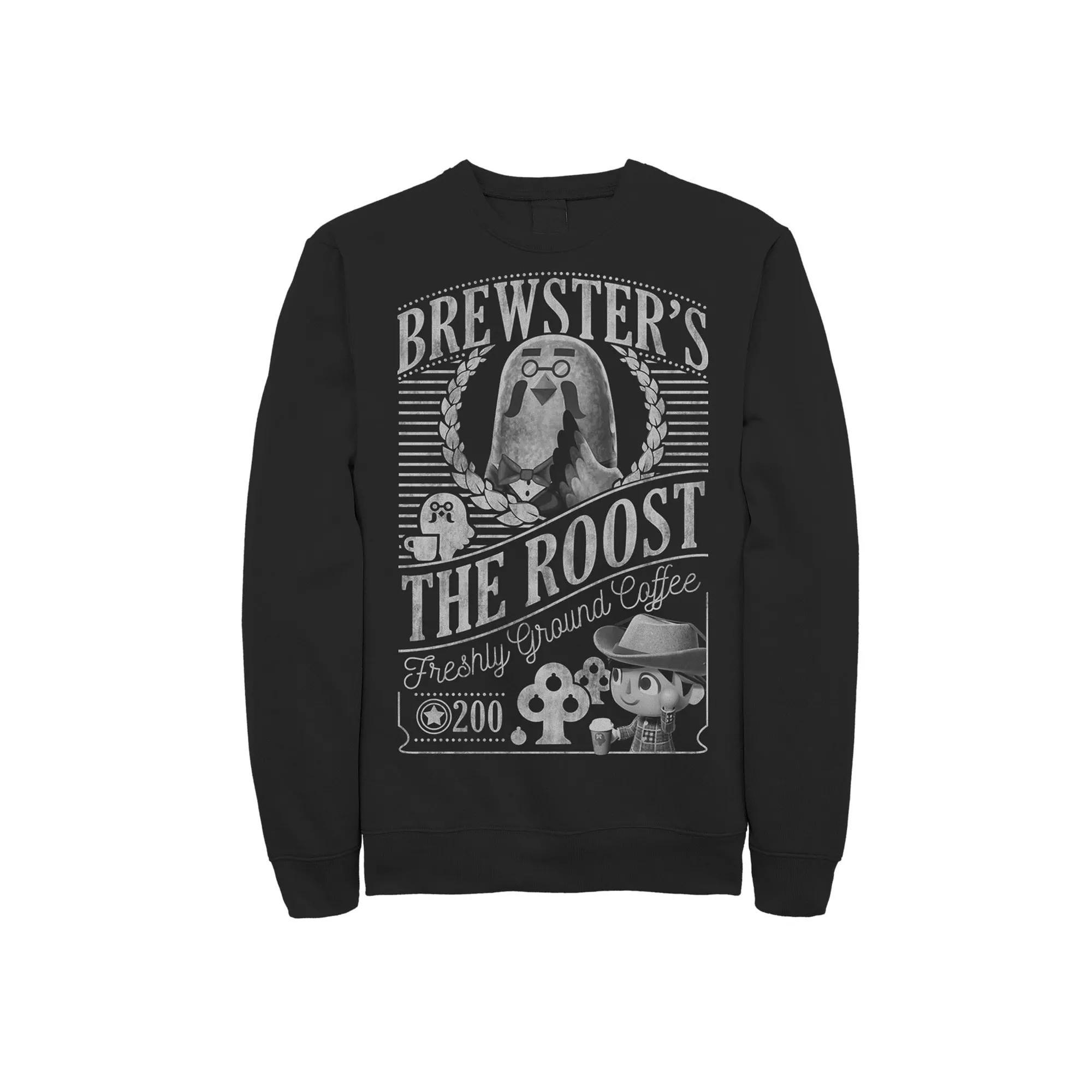 Big & Tall Animal Crossing Brewster's The Roost Fleece Sweatshirt, Men's, Size: 3XL, Black Product Image