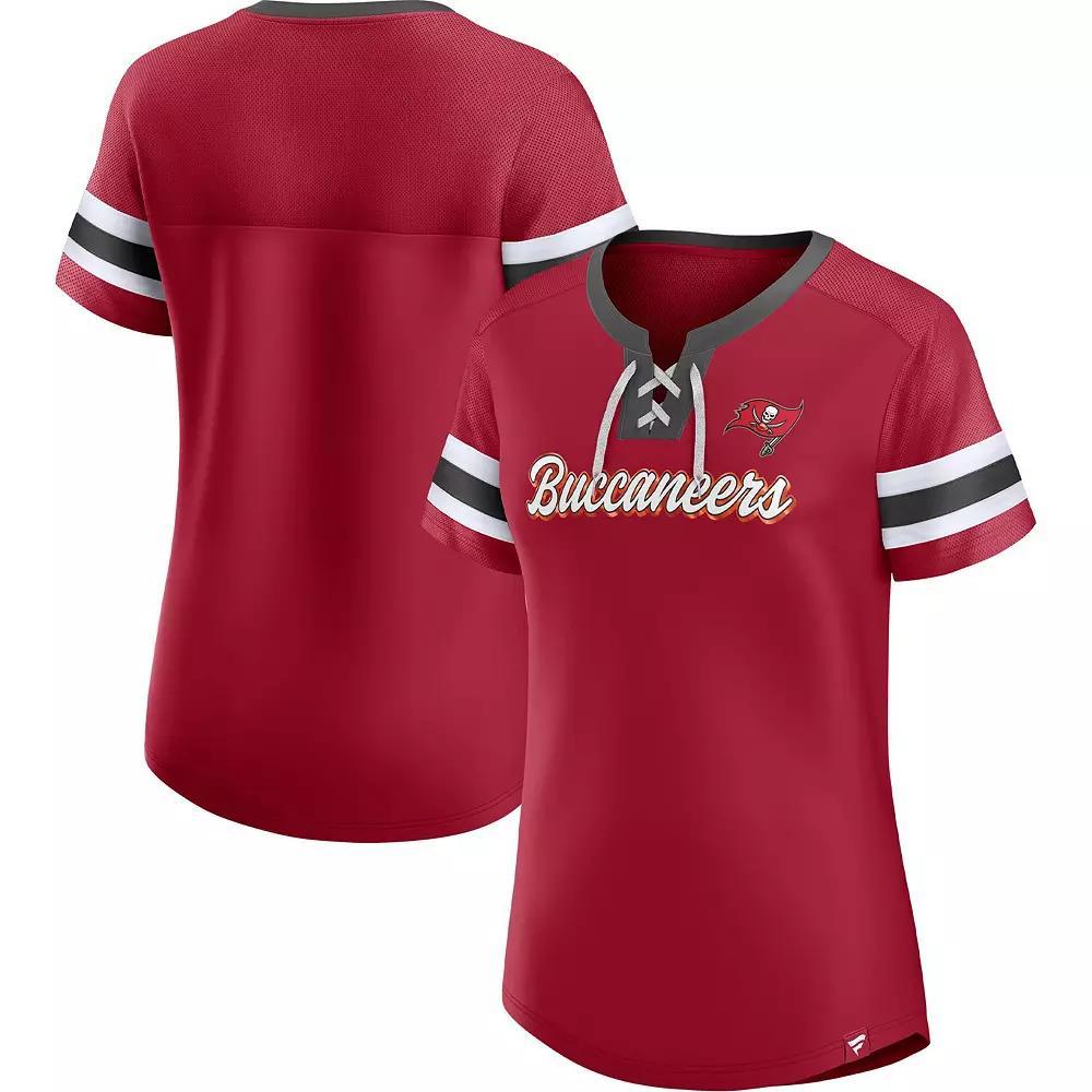 Womens Fanatics Branded Tampa Bay Buccaneers Original State Lace-Up T-Shirt Product Image