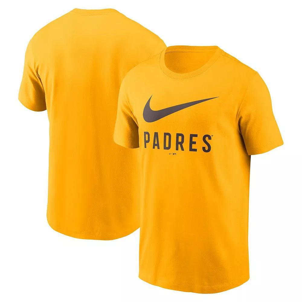 Men's Nike Gold San Diego Padres Swoosh T-Shirt, Size: 2XL Product Image