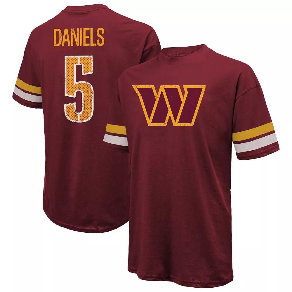 Men's Majestic Threads Jayden Daniels Burgundy Washington Commanders Name & Number Oversize Fit T-Shirt, Size: XL, Wft Med Re Product Image