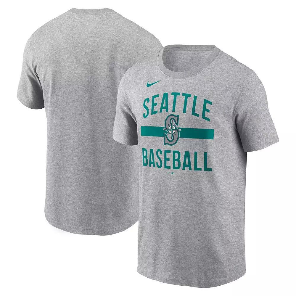 Men's Nike  Heather Gray Seattle Mariners Arched T-Shirt, Size: XL, Grey Product Image