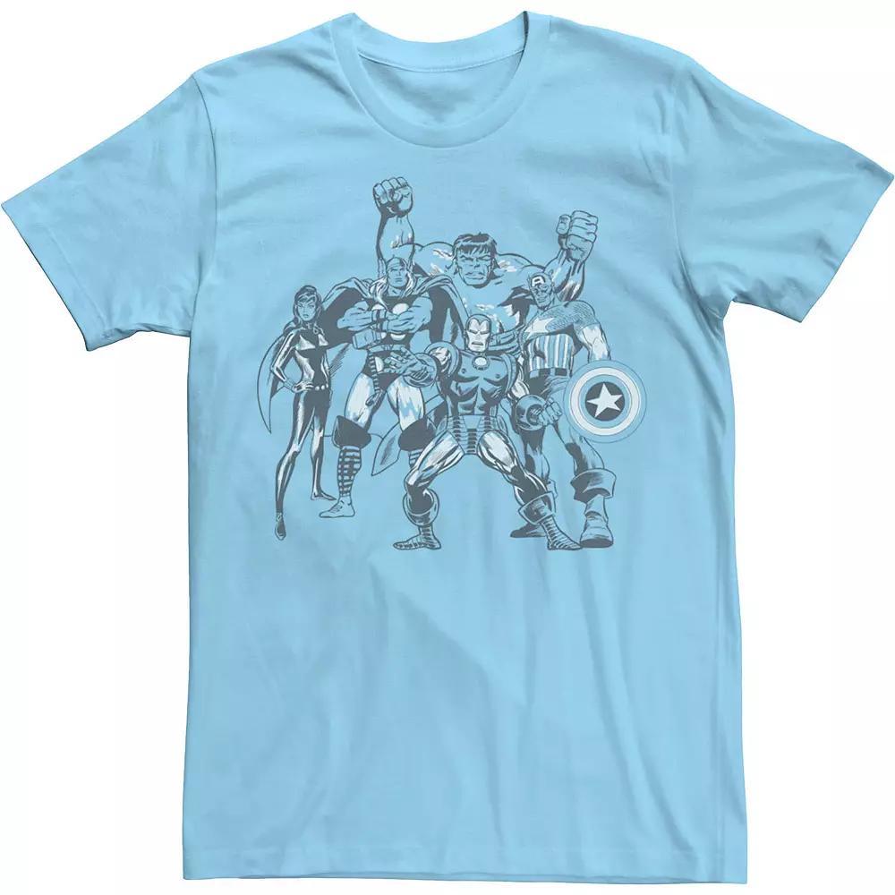 Men's Marvel Retro Group Tee, Size: Large, Light Blue Product Image