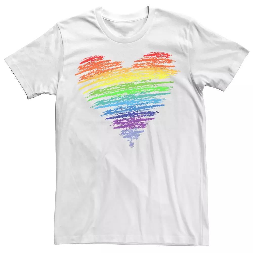 Men's Pride Love Wins Rainbow Heart Graphic Tee, Size: XXL, Light Blue Product Image