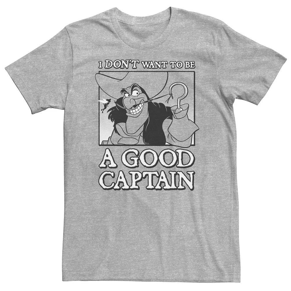 Big & Tall Disney Peter Pan Captain Hook "I Don't Want To Be A Good Captain" Tee, Men's, Size: 3XL Tall, Athletic Grey Product Image
