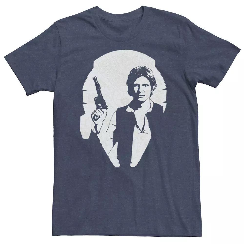 Big & Tall Star Wars Han Solo Inside Falcon Tee, Men's, Size: 4XL Tall, Navy Grey Product Image