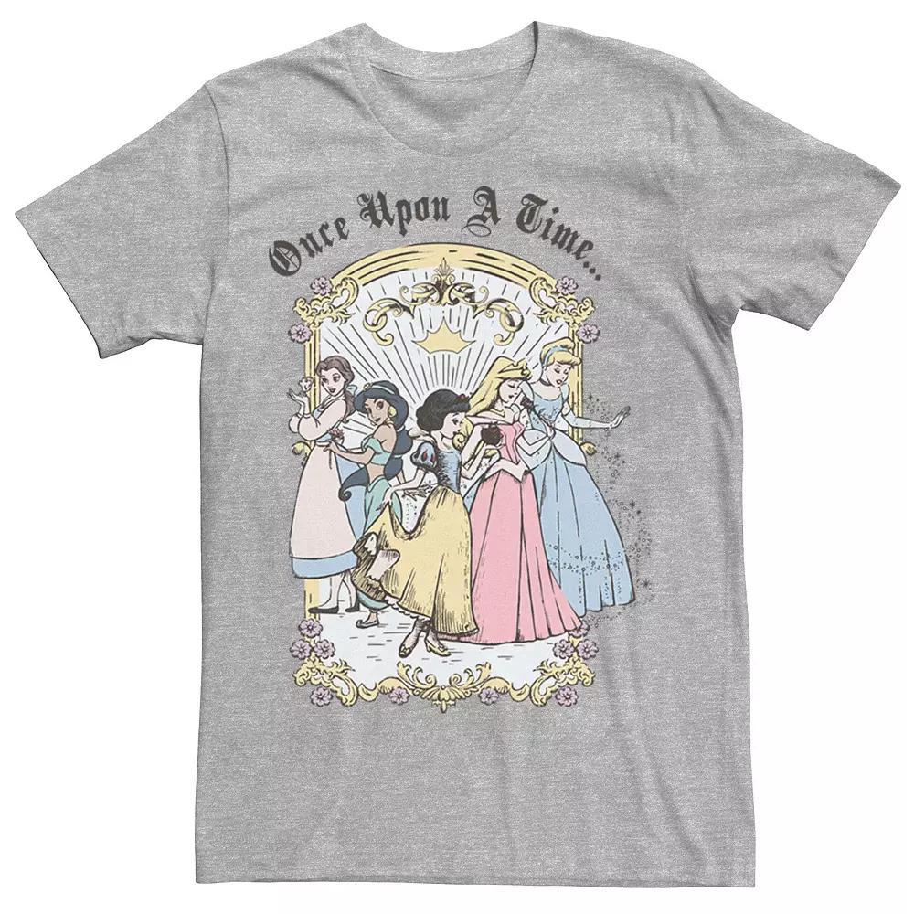 Men's Disney Princess Once Upon A Time Vintage Cartoon Tee, Size: XXL, Athletic Grey Product Image
