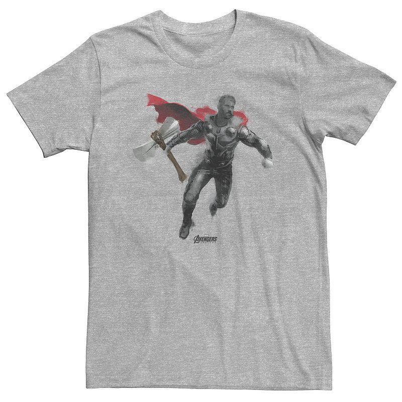 Big & Tall Marvel Avengers Endgame Thor Spray Paint Tee, Men's, Size: 3XL Tall, Athletic Grey Product Image