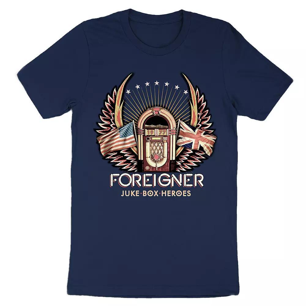 Men's Foreigner Jukebox Hero Tee, Size: Medium, Blue Product Image