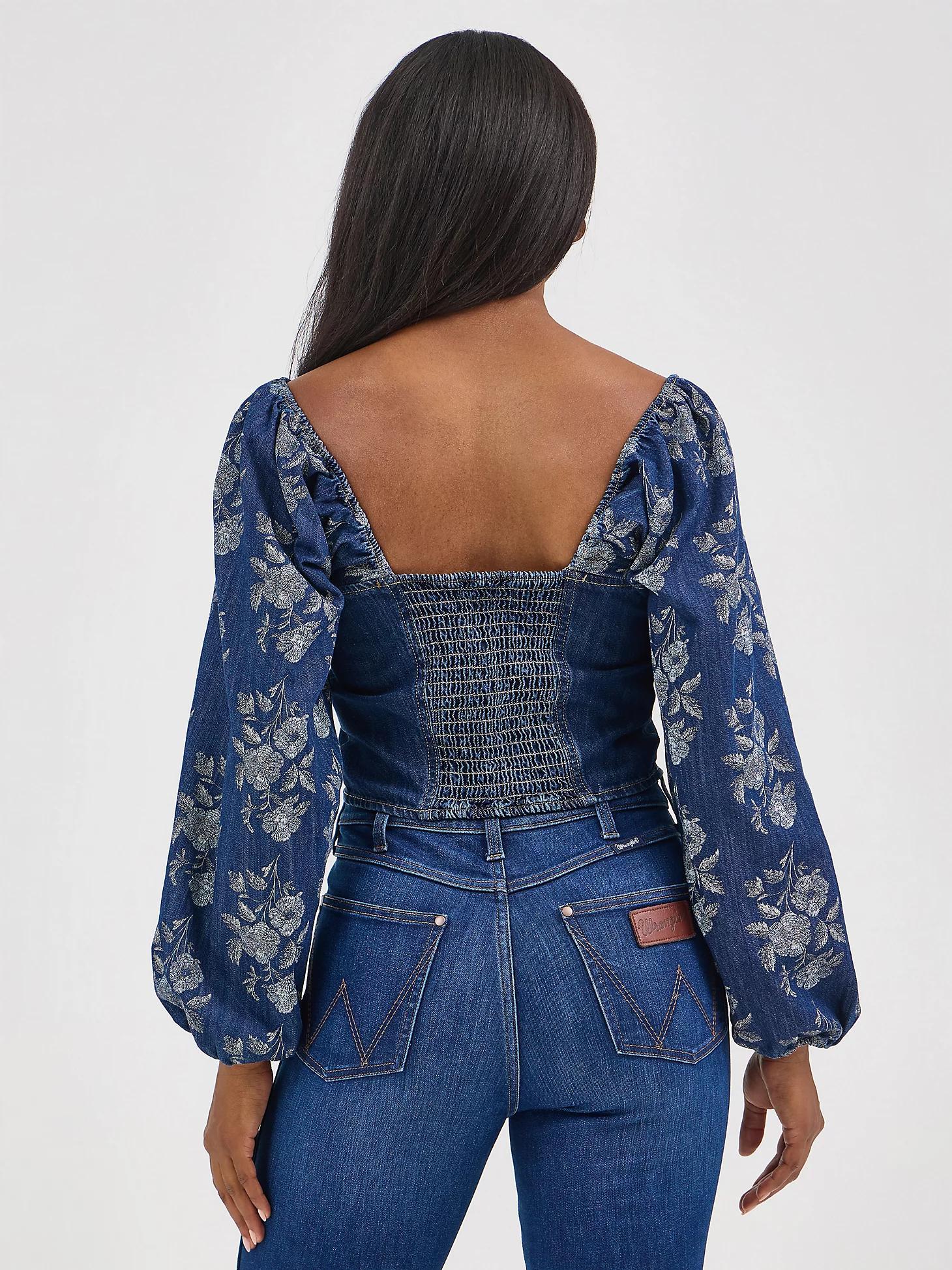 Women's Wrangler Denim Cropped Blouse | Women's TOPS | Wrangler® Product Image