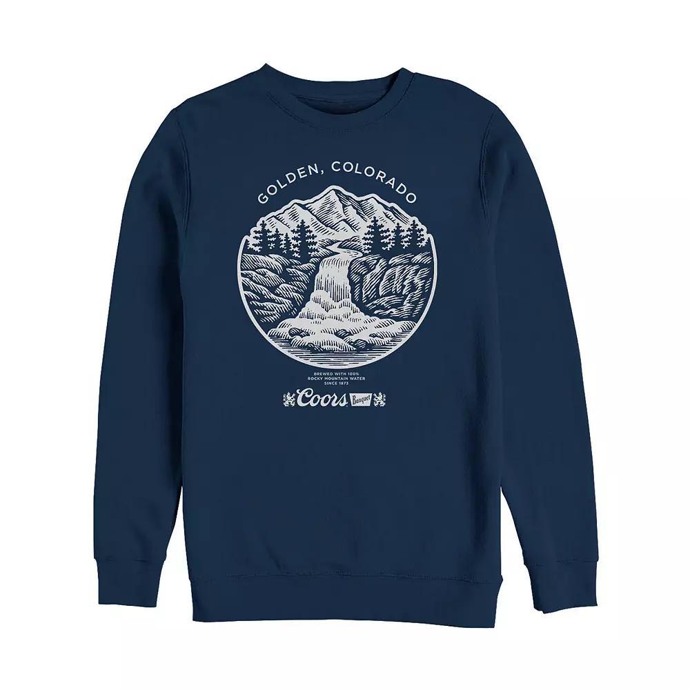 Big & Tall Miller Coors Golden Colorado Mountain Stamp Fleece, Men's, Size: XXL Tall, Blue Product Image