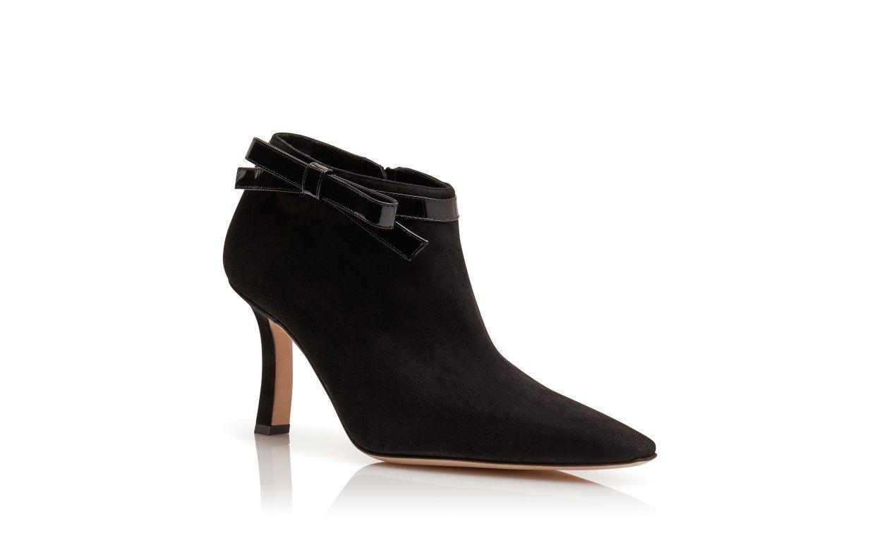 MAKEPLA Black Suede Bow Detail Boots Product Image