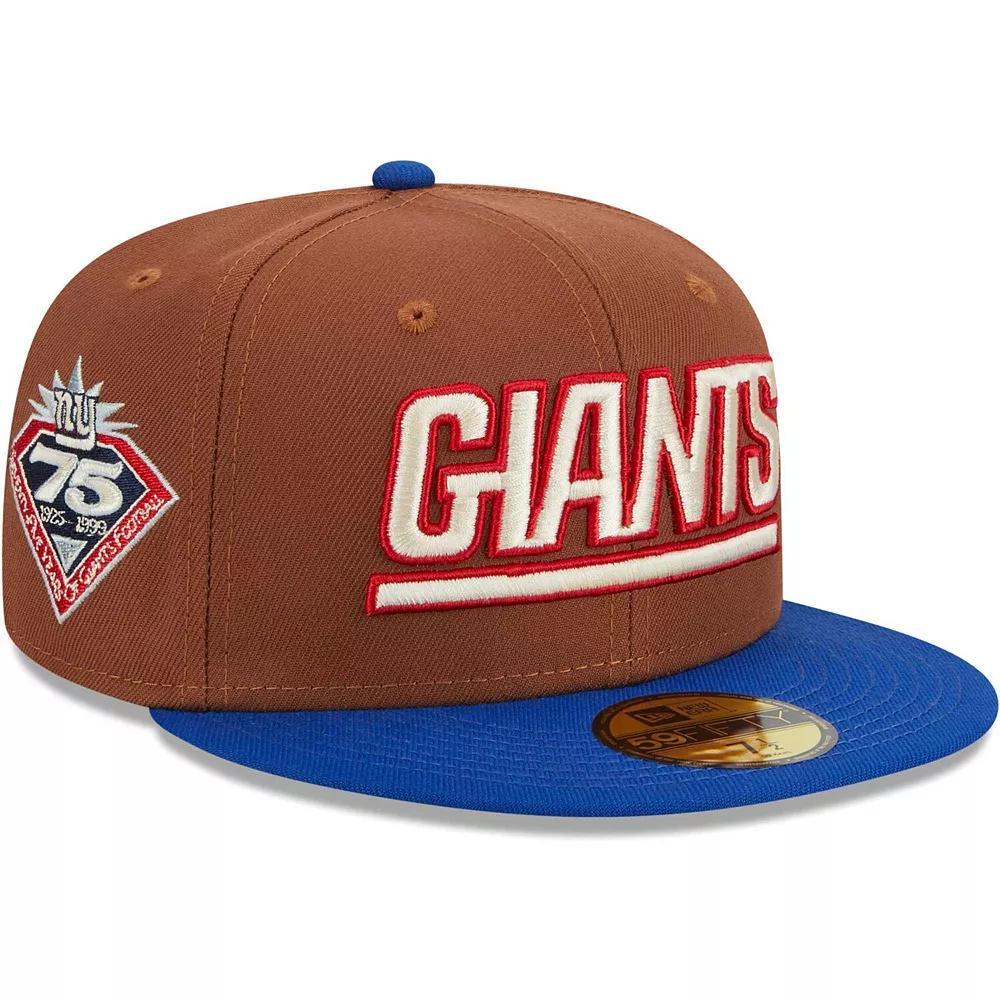 Men's New Era Brown/Royal New York Giants Harvest 75th Anniversary 59FIFTY Fitted Hat, Size: 7 1/4 Product Image