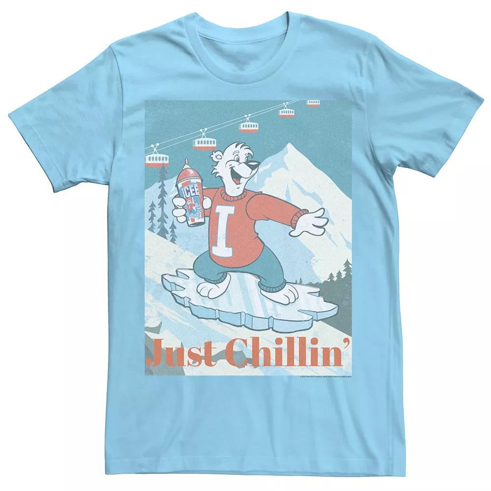 Men's ICEE Snow Boarding Polar Bear Tee, Size: Small, Light Blue Product Image
