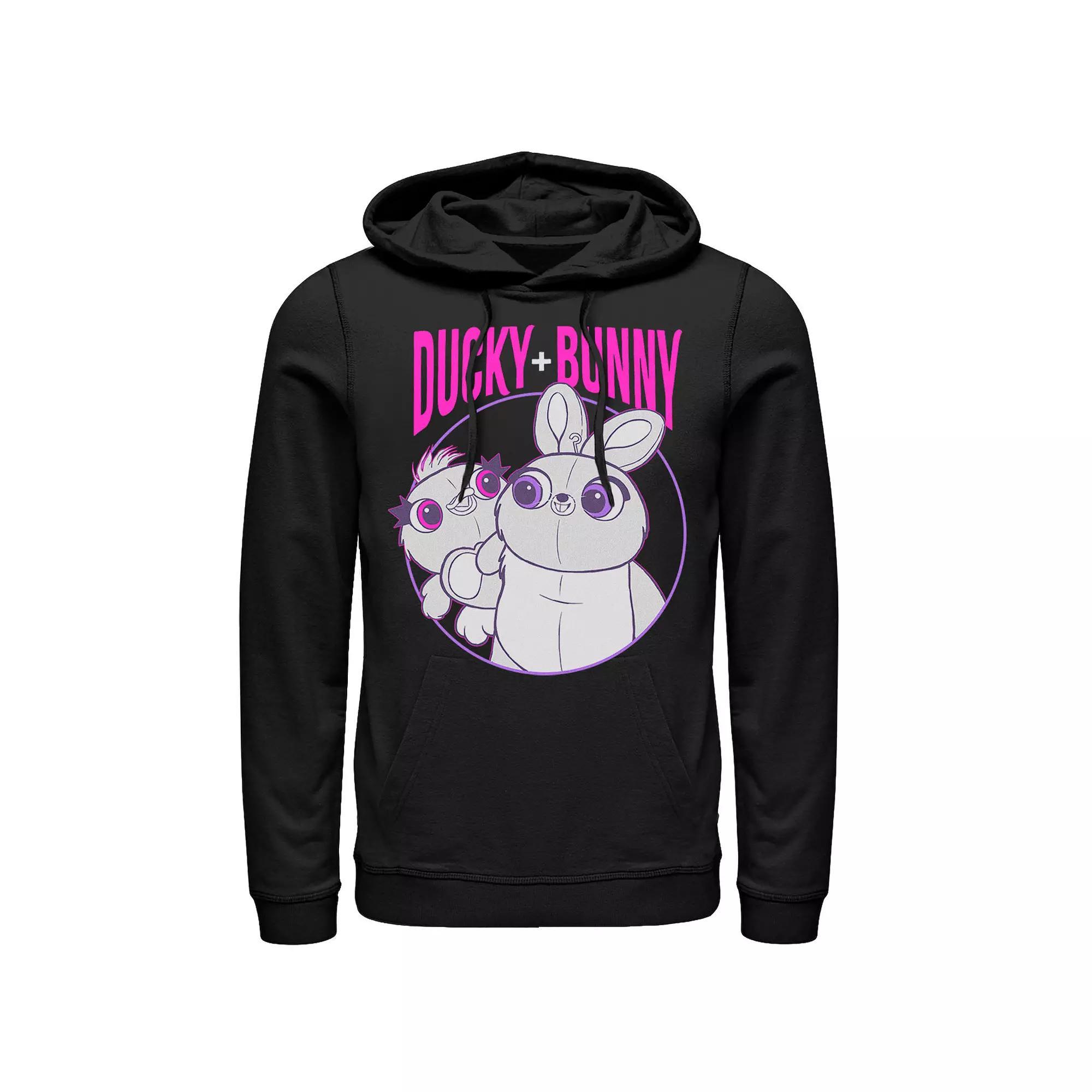 Disney / Pixar's Toy Story 4 Ducky & Bunny Men's Circle Logo Pullover Hoodie, Size: Large, Black Product Image