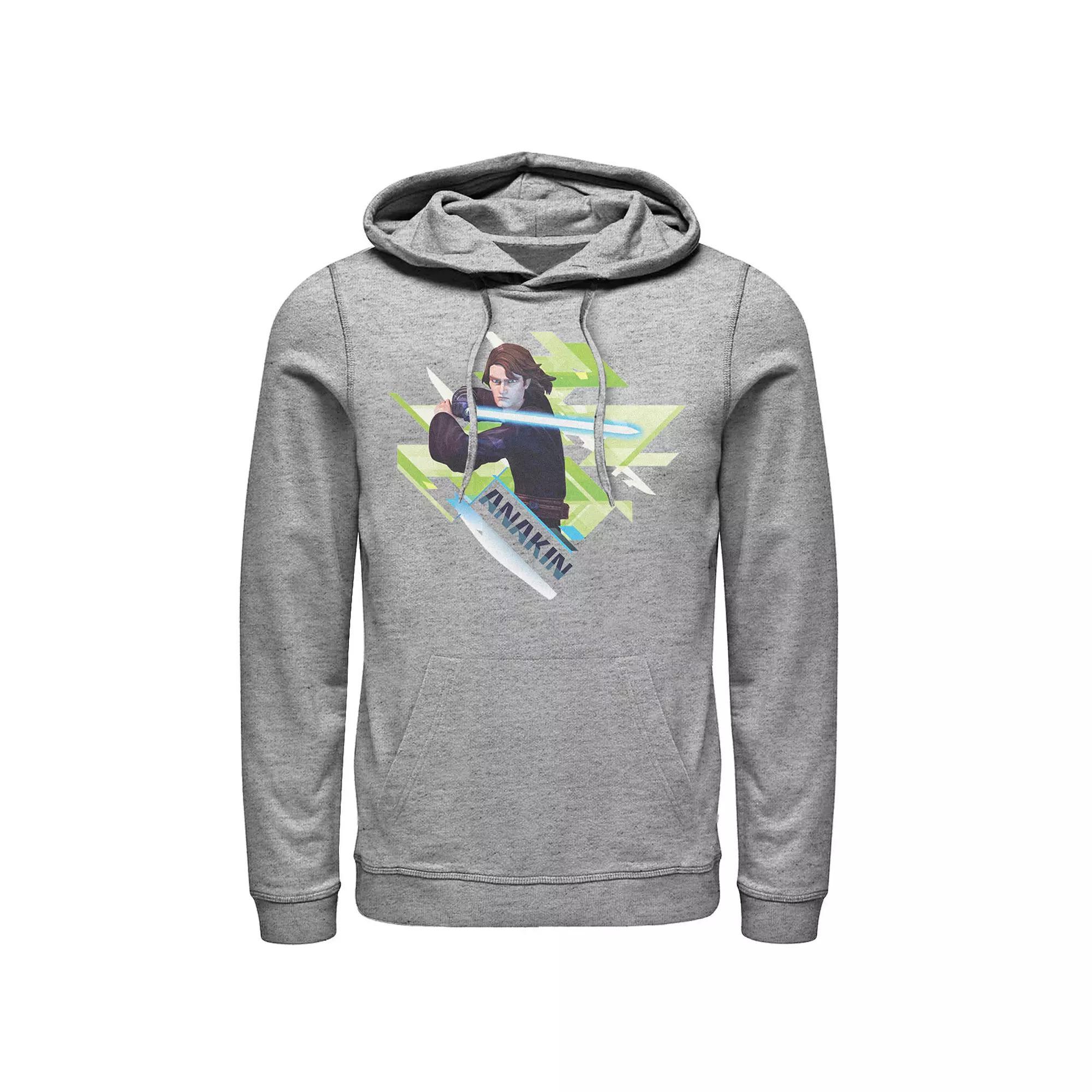 Men's Star Wars: The Clone Wars Anakin Portrait Hoodie, Size: Small, Athletic Grey Product Image