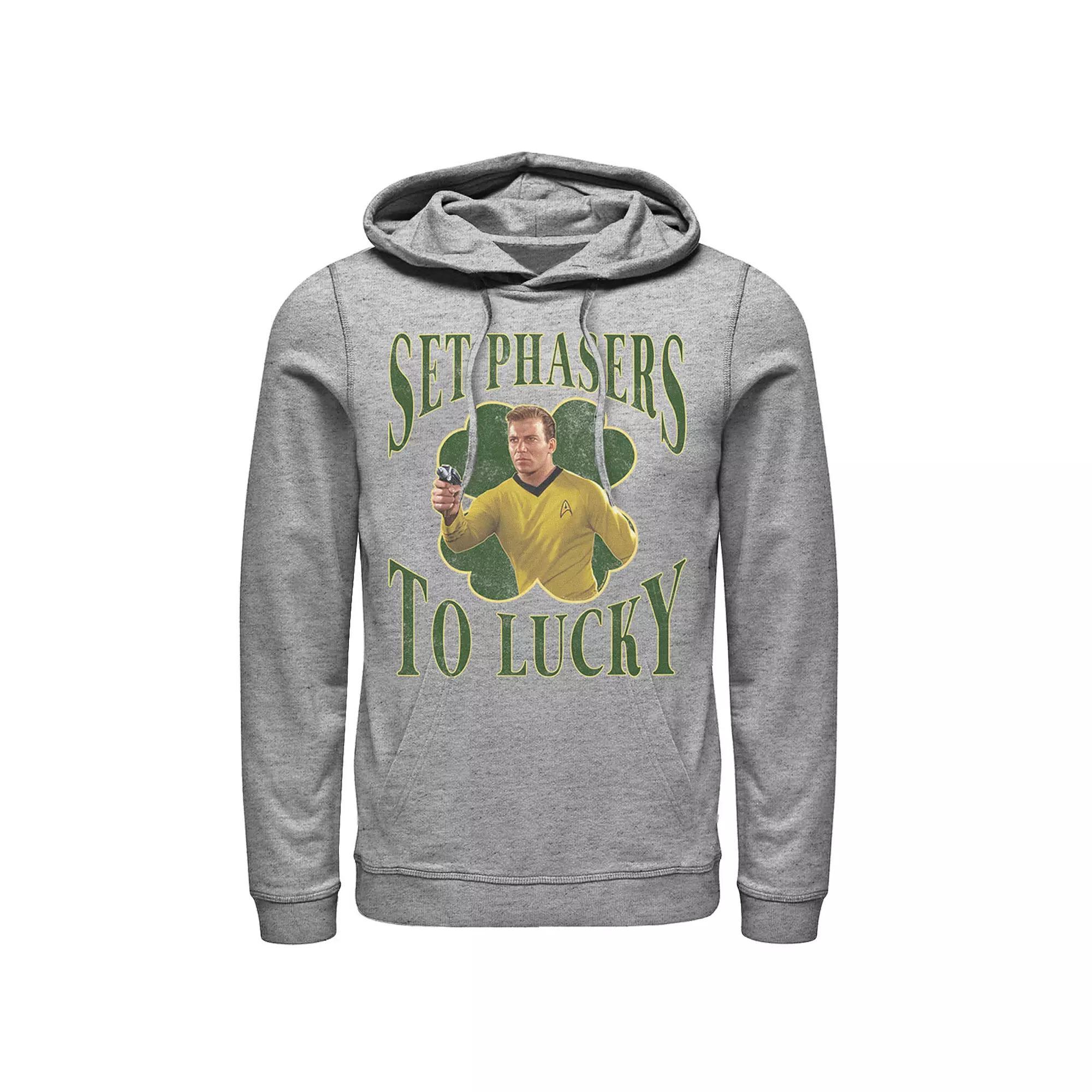 Men's Star Trek Next Generation St. Patty's Lucky Hoodie, Size: XL, Athletic Grey Product Image