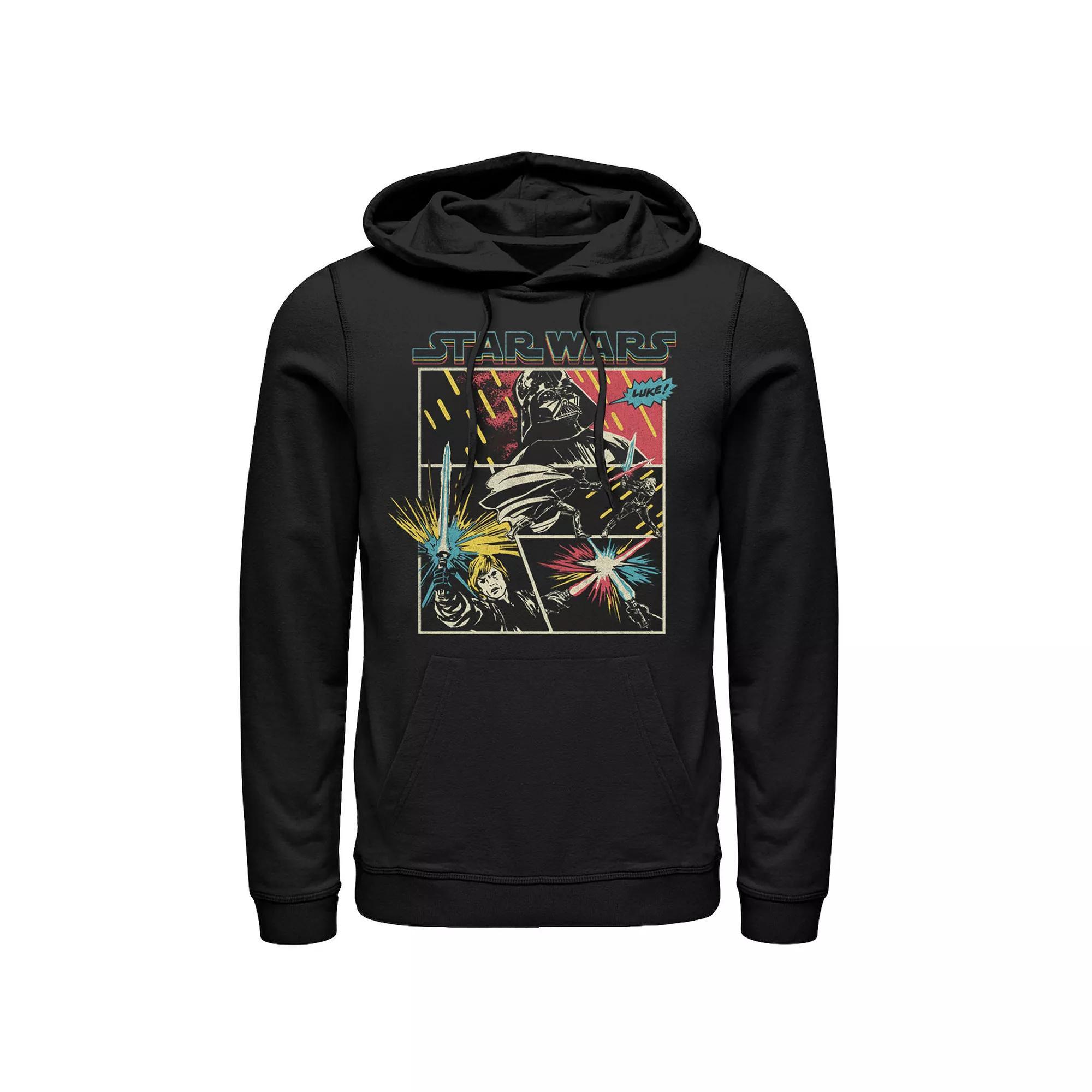 Men's Star Wars Luke & Vader Comic Fight Hoodie, Size: Medium, Black Product Image