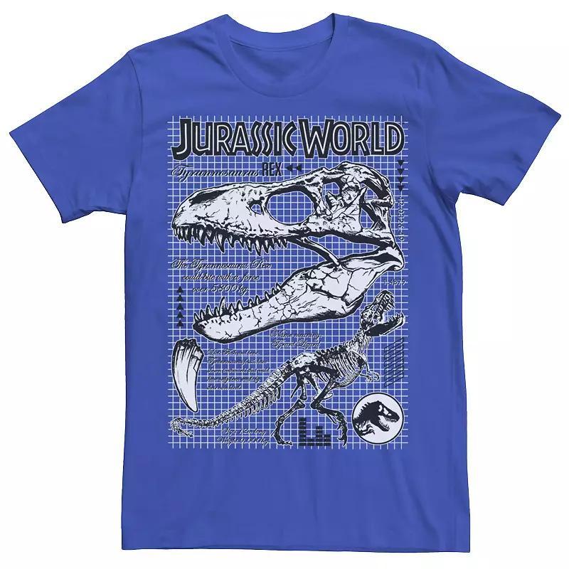 Men's Jurassic World Two T-Rex Bones Schematic Graphic Tee, Size: Large, Grey Heather Product Image