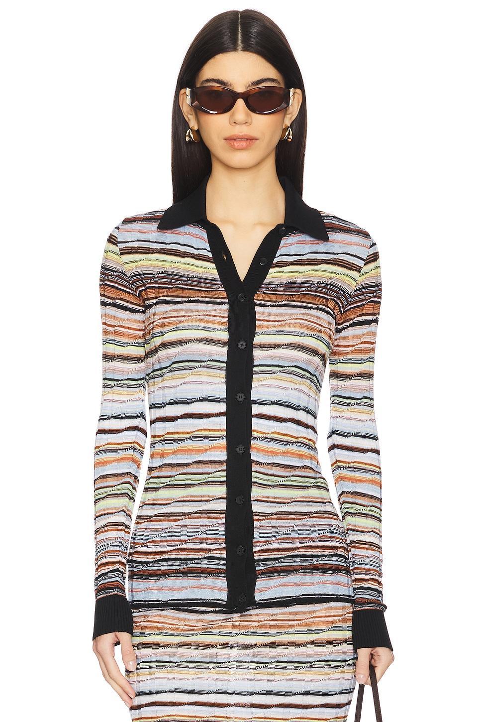 Long Sleeve Shirt in Multicolor With Blue Tones Missoni Product Image