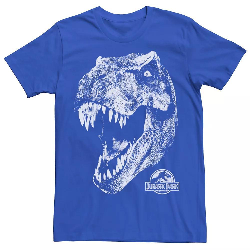 Men's Jurassic Park T-Rex White Head Roaring Tee, Size: Medium, Navy Grey Product Image