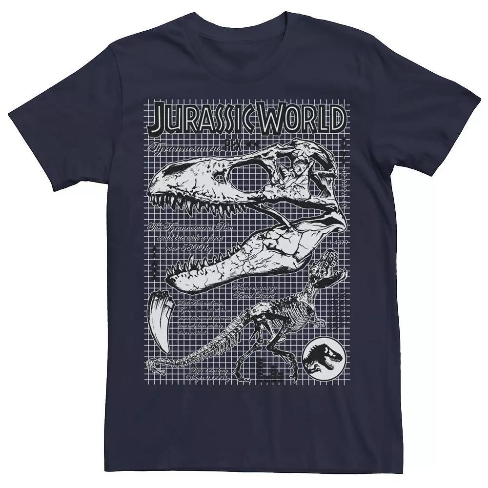 Men's Jurassic World Two T-Rex Bones Schematic Graphic Tee, Size: Large, Grey Heather Product Image