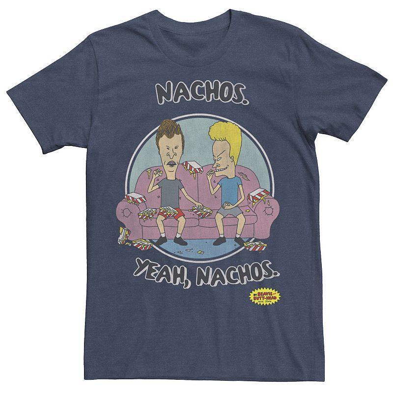 Men's Beavis And Butt-Head "Nachos Yeah Nachos" Portrait Tee, Size: Medium, Blue Product Image