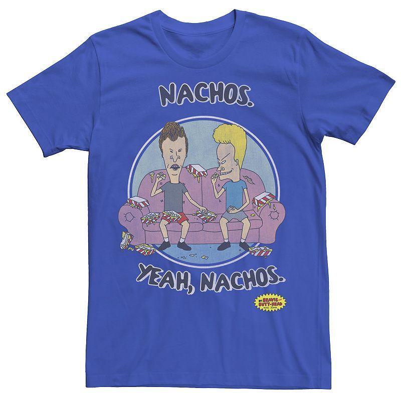 Men's Beavis And Butt-Head "Nachos Yeah Nachos" Portrait Tee, Size: Medium, Blue Product Image