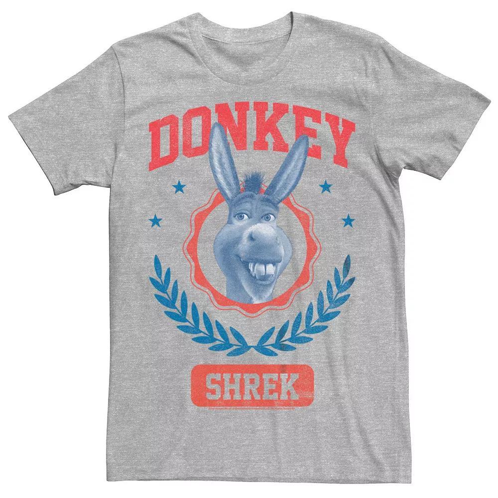 Men's Shrek Varsity Style Donkey Badge Graphic Tee, Size: XXL, Athletic Grey Product Image