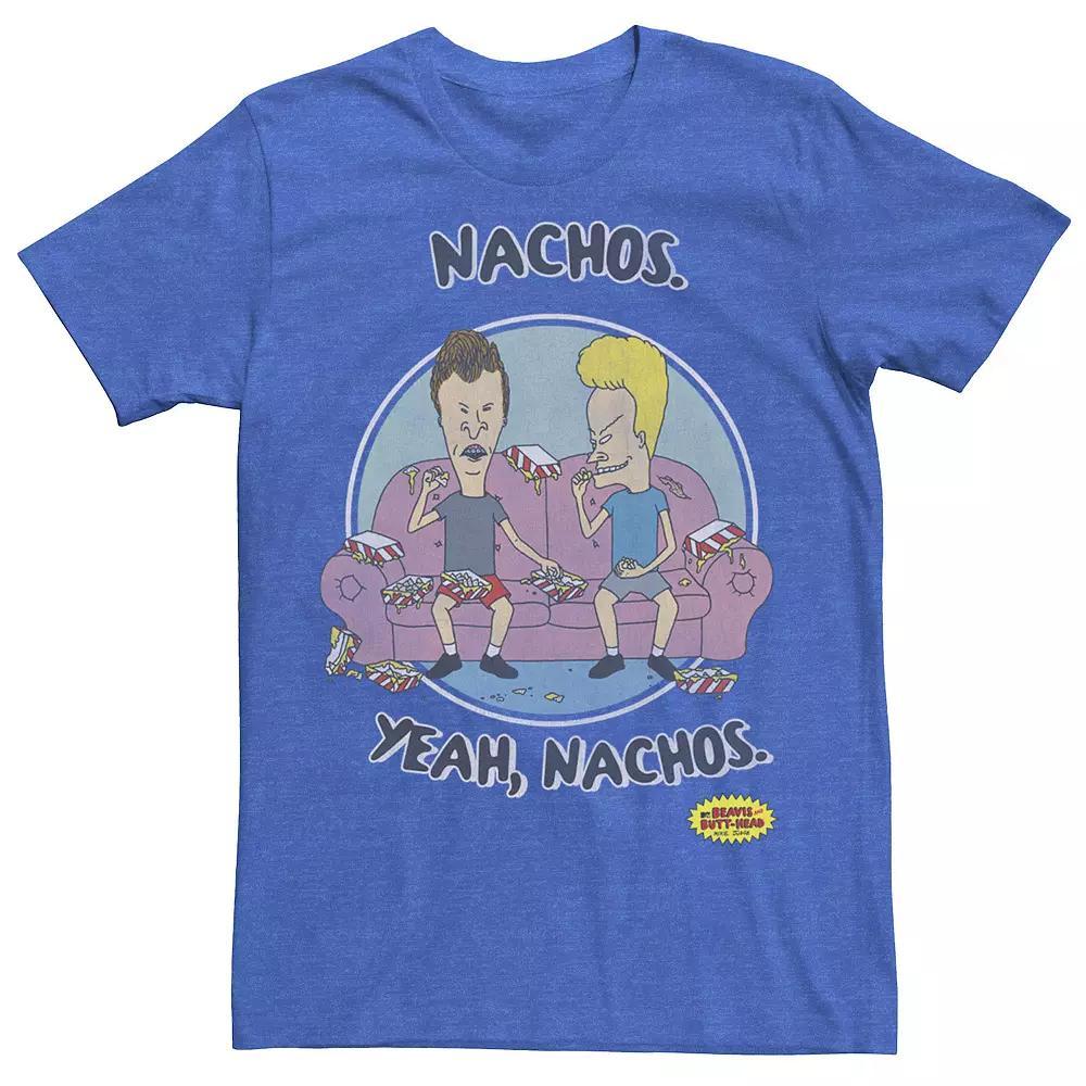 Men's Beavis And Butt-Head "Nachos Yeah Nachos" Portrait Tee, Size: Medium, Blue Product Image