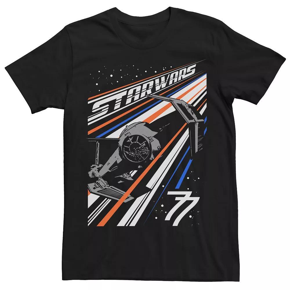 Men's Star Wars Tie Fighter Color Stripes Space Poster Graphic Tee, Size: Medium, Black Product Image
