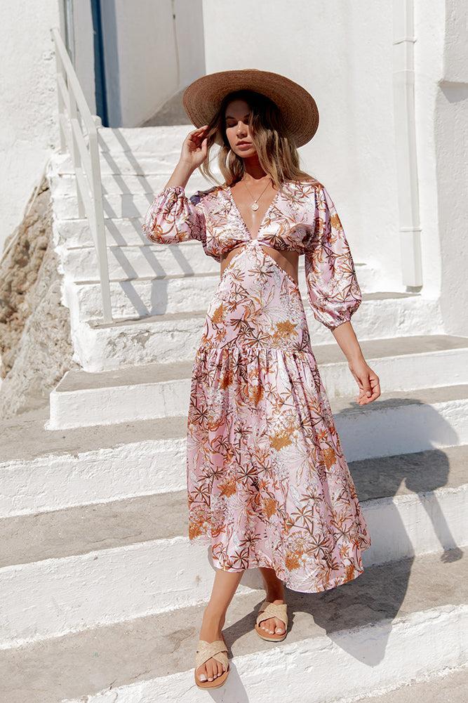 Come And Go Maxi Dress Pink Product Image
