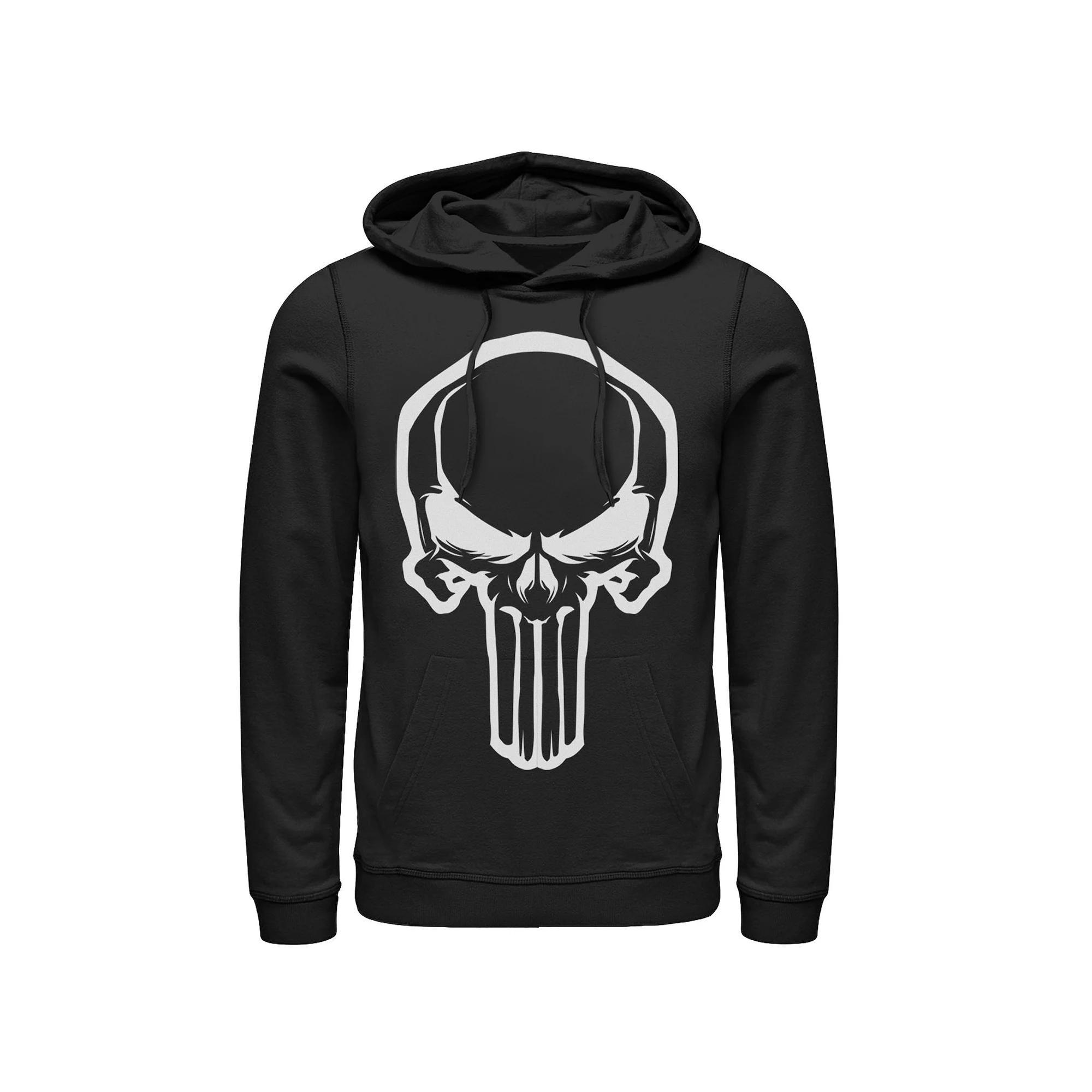 Men's Marvel Negative Space Punisher Logo Graphic Hoodie, Size: XXL, Black Product Image
