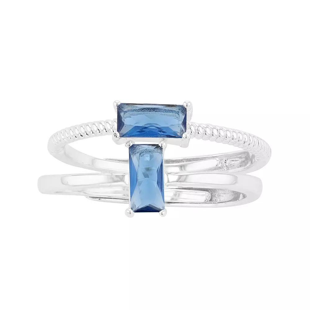 City Luxe Birthstone Simulated Gemstone Duo Ring Set, Women's, Gold Tone September Product Image