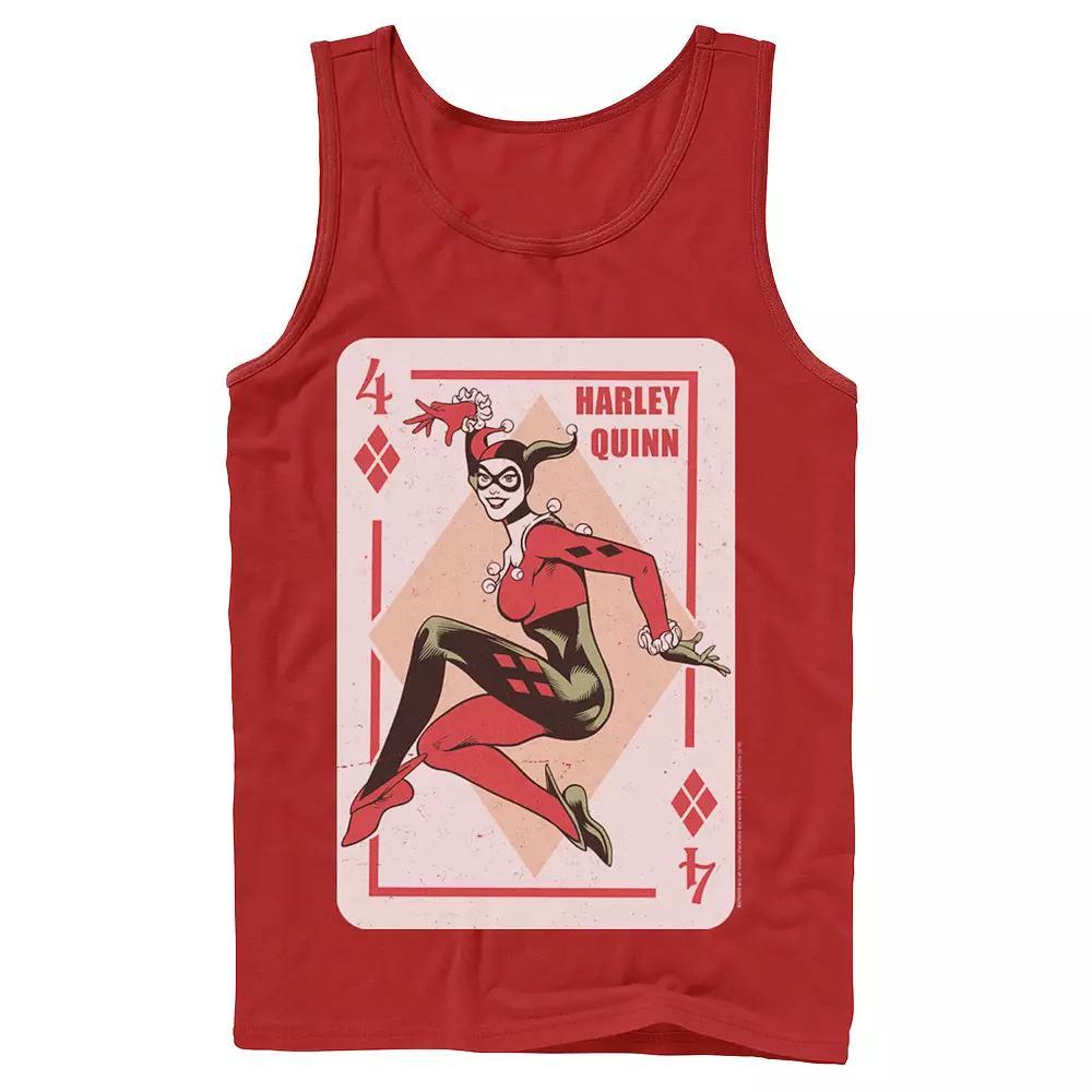 Men's DC Comics Harley Quinn Playing Card Tank Top, Size: XL, Black Product Image