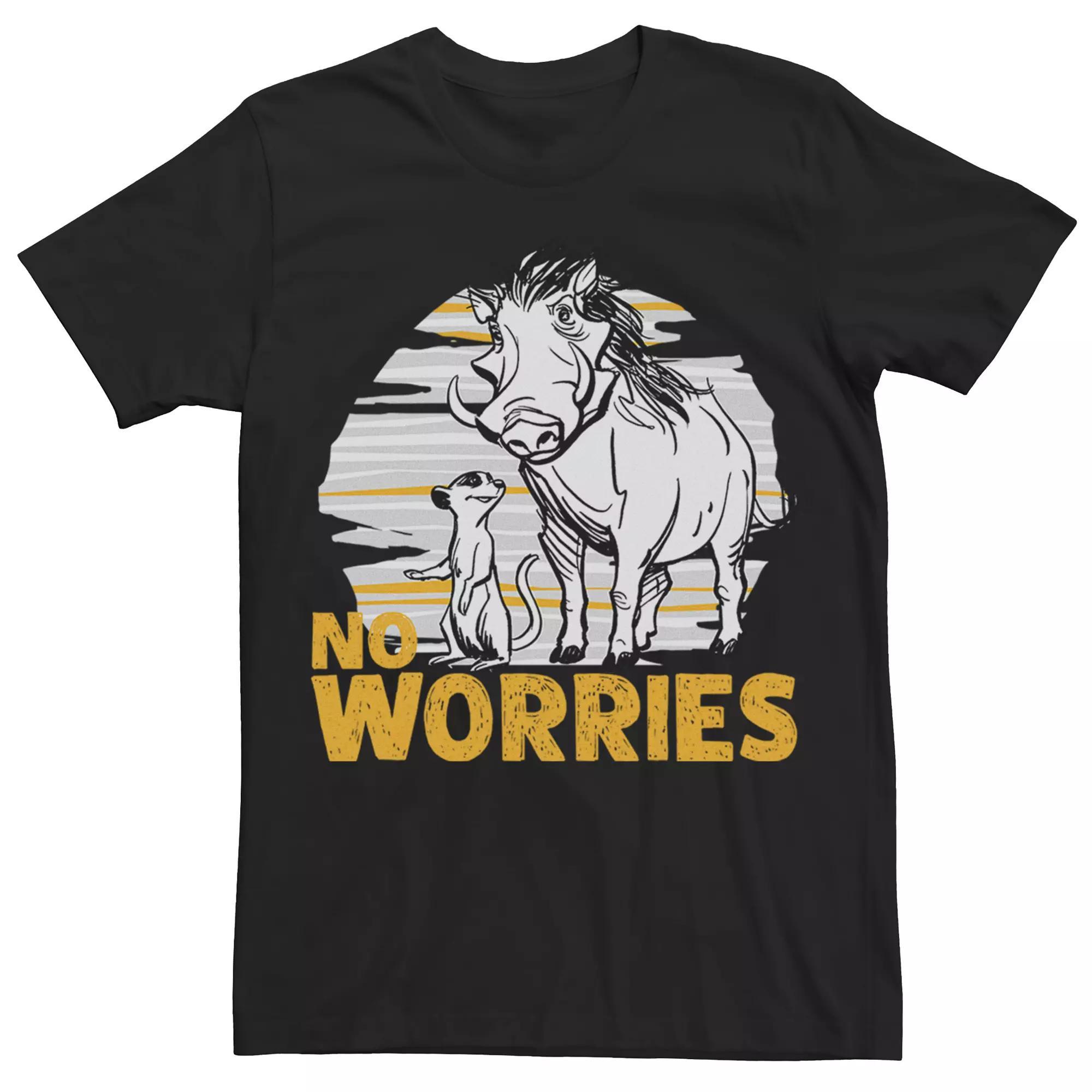 Disney's Lion King Men's No Worries Short Sleeve Tee, Size: Large, Red Grey Product Image