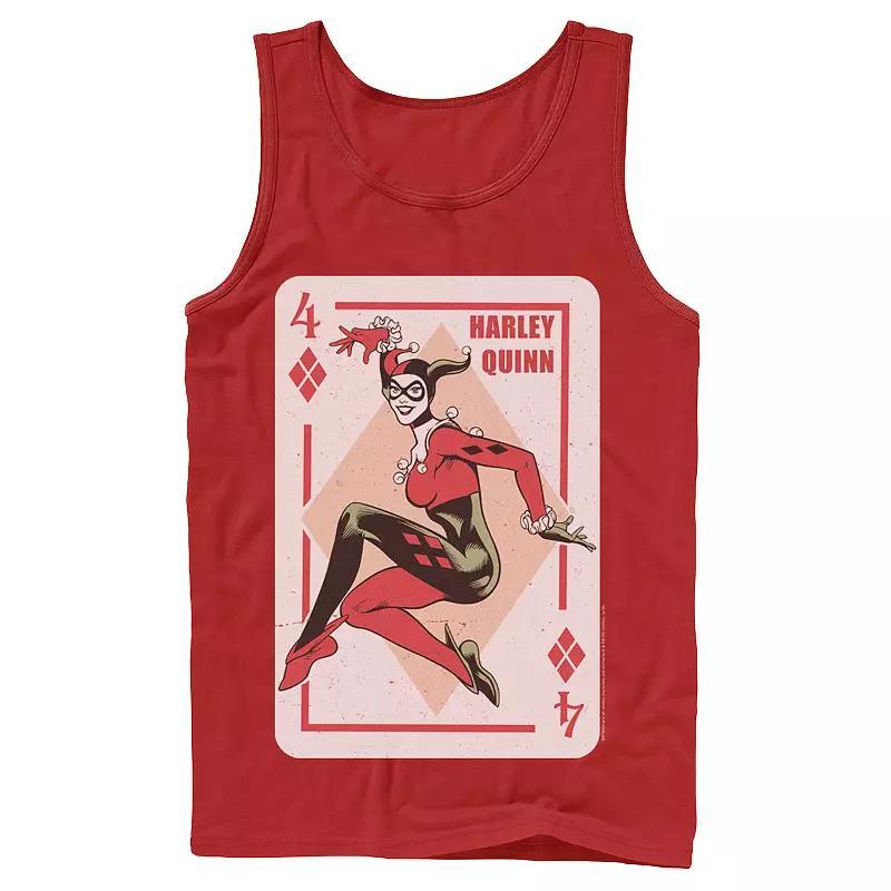 Men's DC Comics Harley Quinn Playing Card Tank Top, Size: XL, Black Product Image