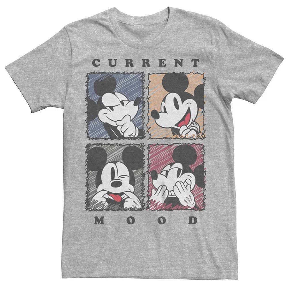 Men's Disney's Mickey Mouse Current Mood Tee, Size: Large, Athletic Grey Product Image