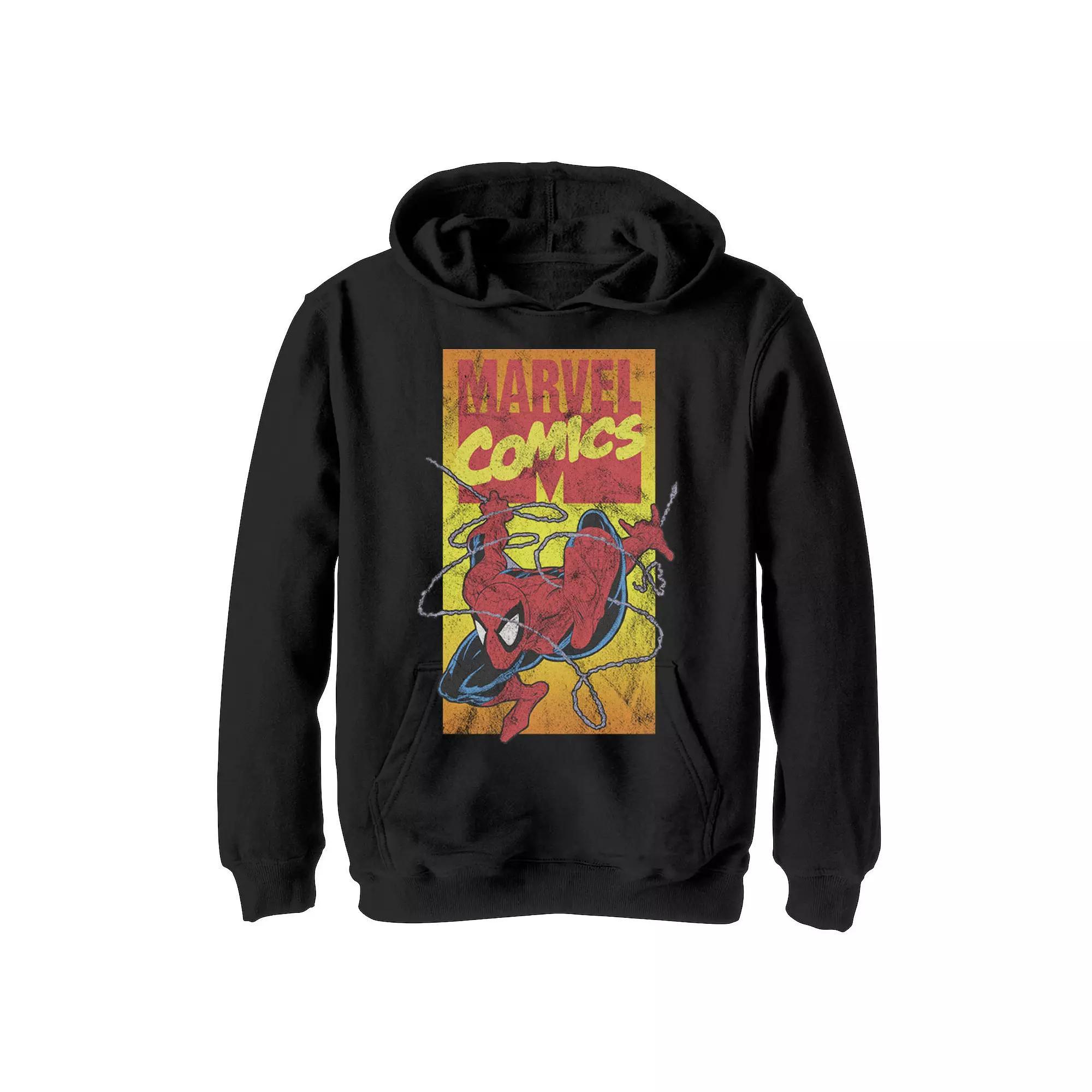 Boys 8-20 Marvel Comics Spider-Man Action Shot Hoodie, Boy's, Size: Small, Black Product Image