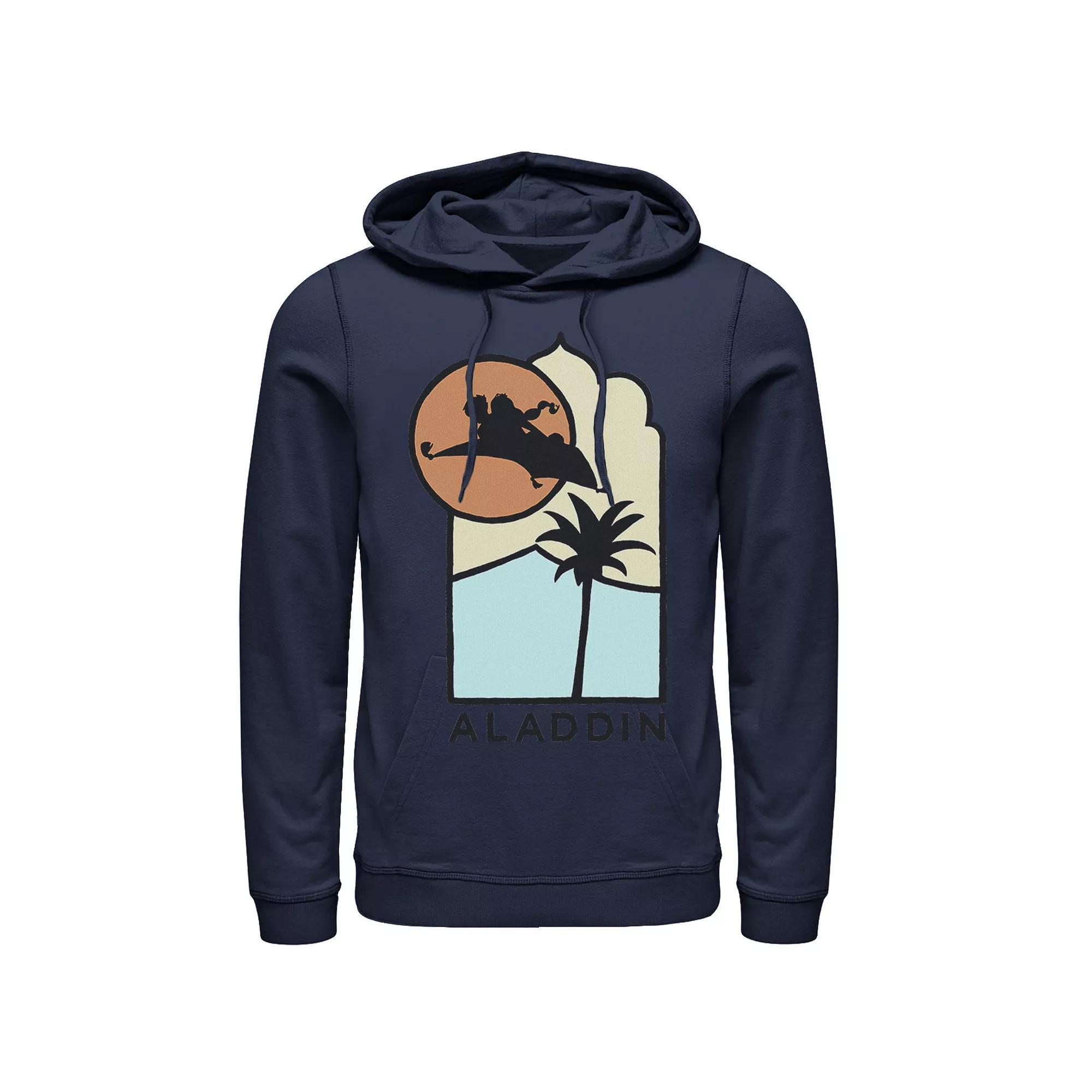 Disney's Aladdin Men's Carpet Ride Line Art Logo Hoodie, Size: XL, White Product Image