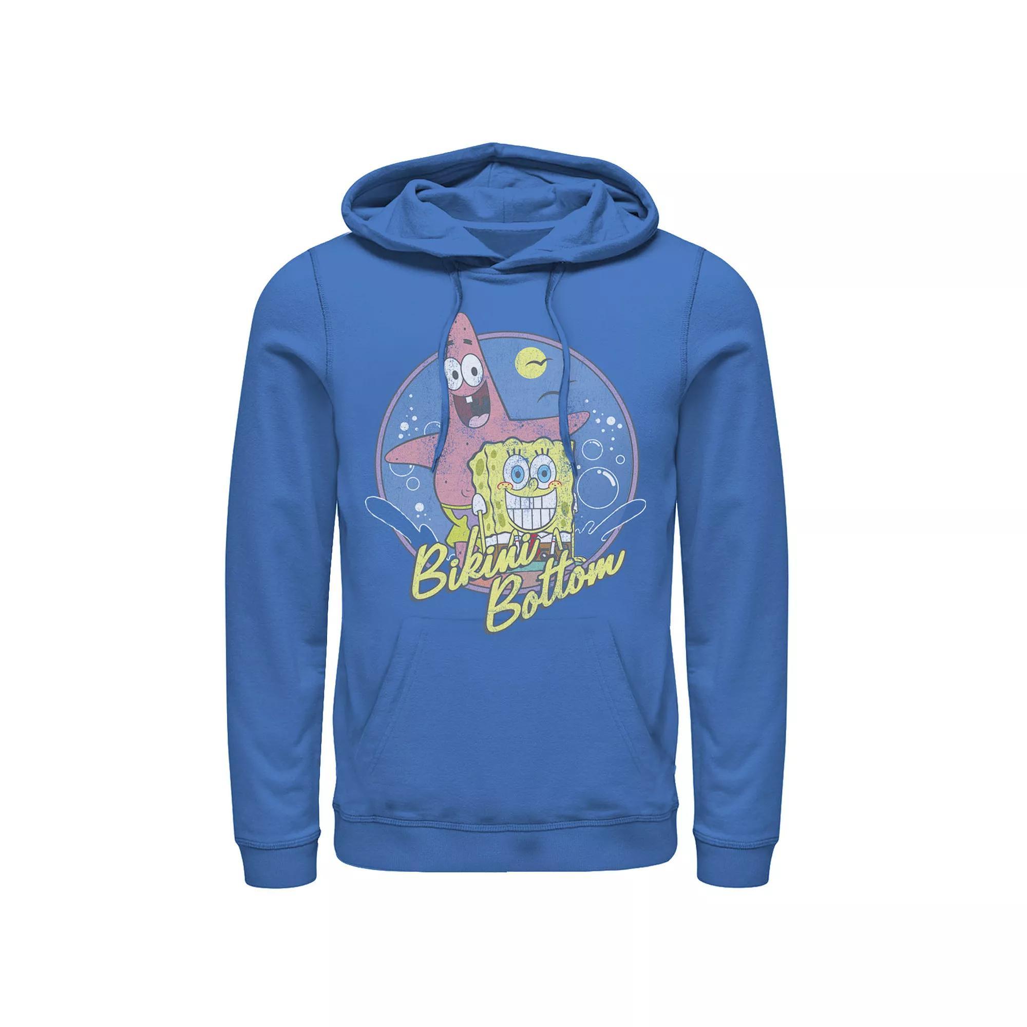 Men's SpongeBob SquarePants And Patrick Bikini Bottom Portrait Hoodie, Size: XXL, Royal Product Image