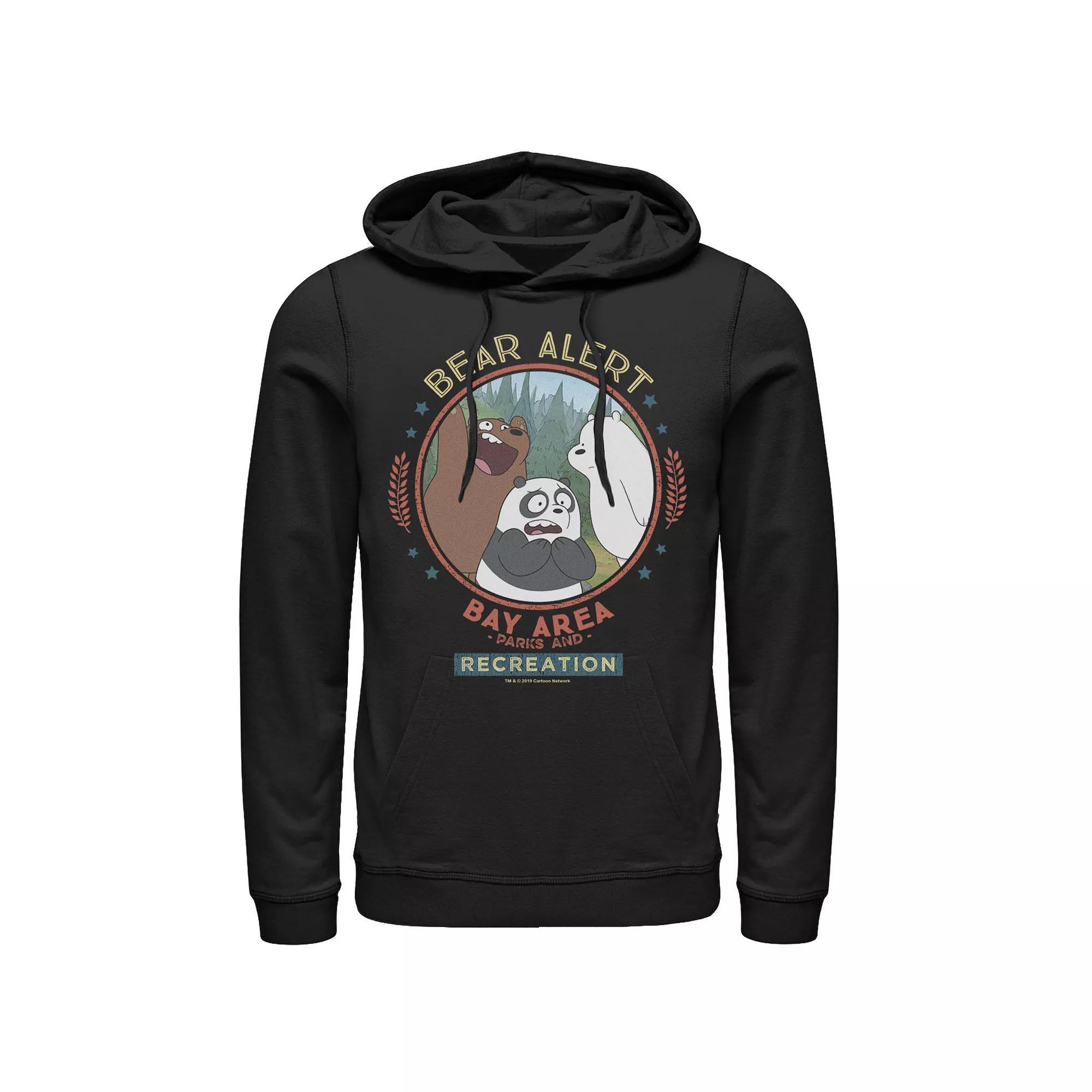 Men's Cartoon Network We Bare Bears Bay Area Bear Alert Circle Hoodie, Size: XL, Black Product Image