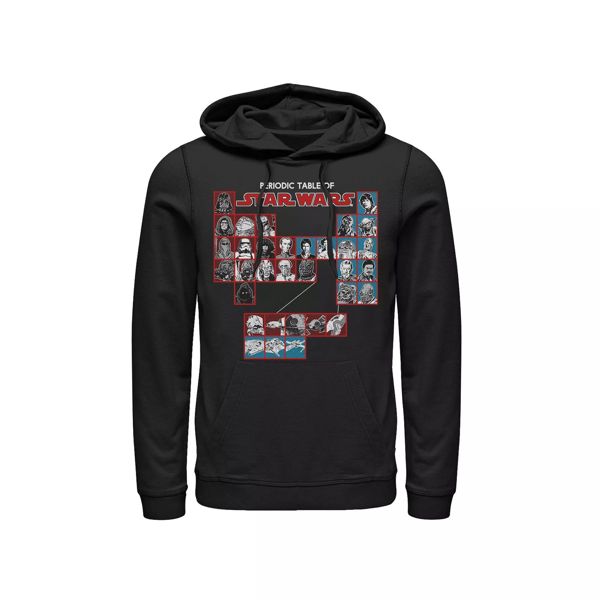 Men's Star Wars Periodic Table Of Characters Group Shot Graphic Pullover Hoodie, Size: Large, Black Product Image