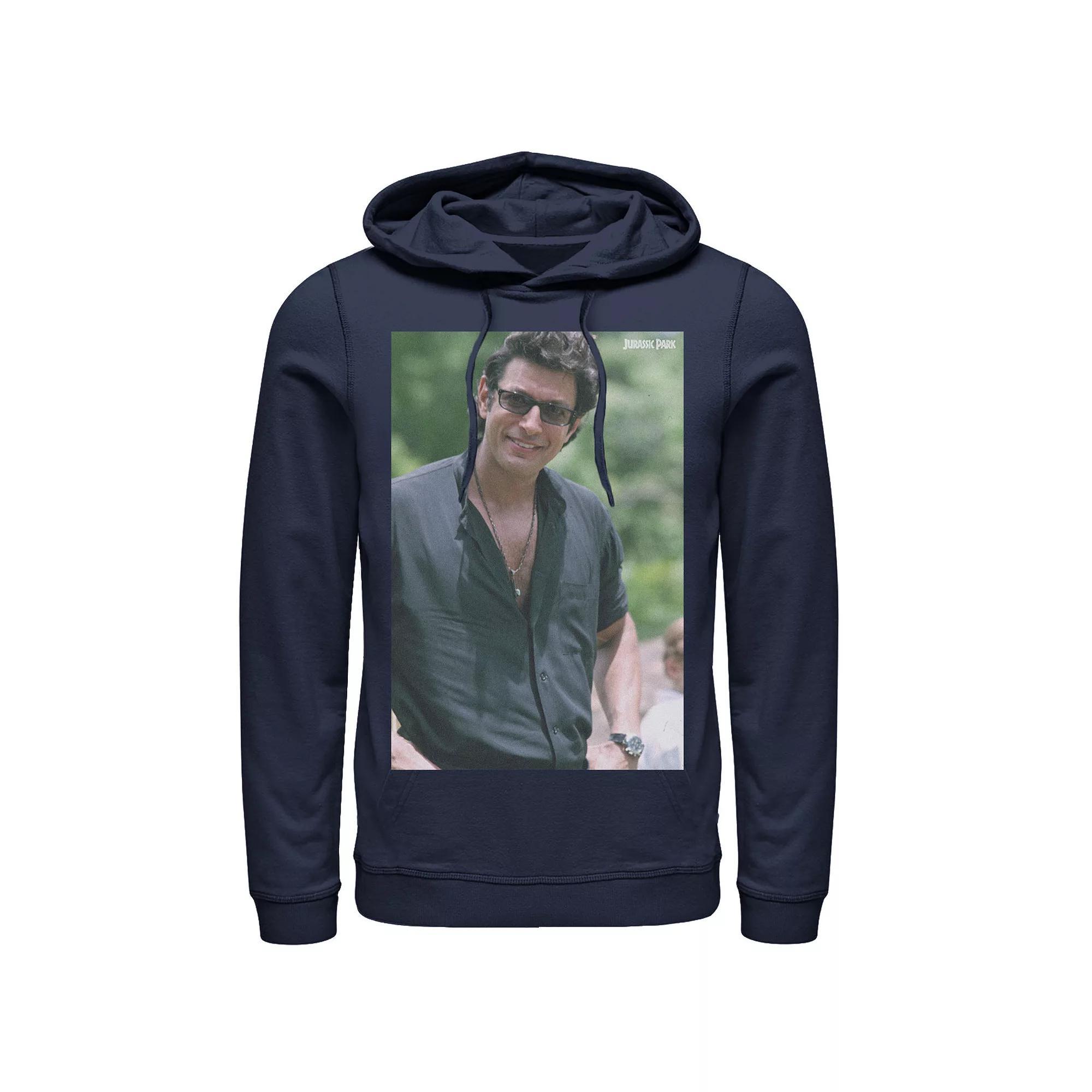 Men's Jurassic Park Jeff Goldblum Smile Poster Style Pullover Hoodie, Size: Medium, Black Product Image