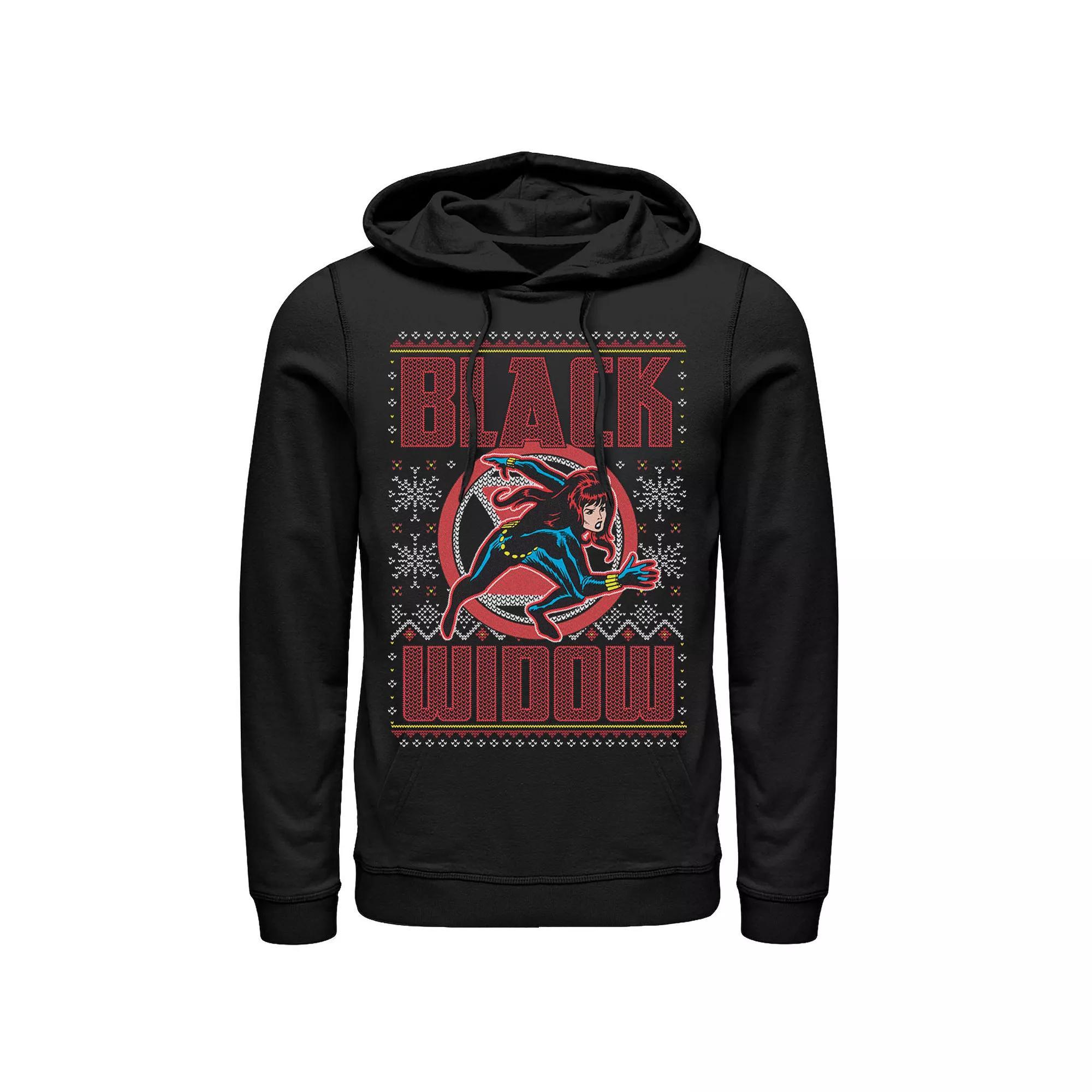 Men's Marvel Paint Drip Logo Hoodie, Size: XL, Black Product Image