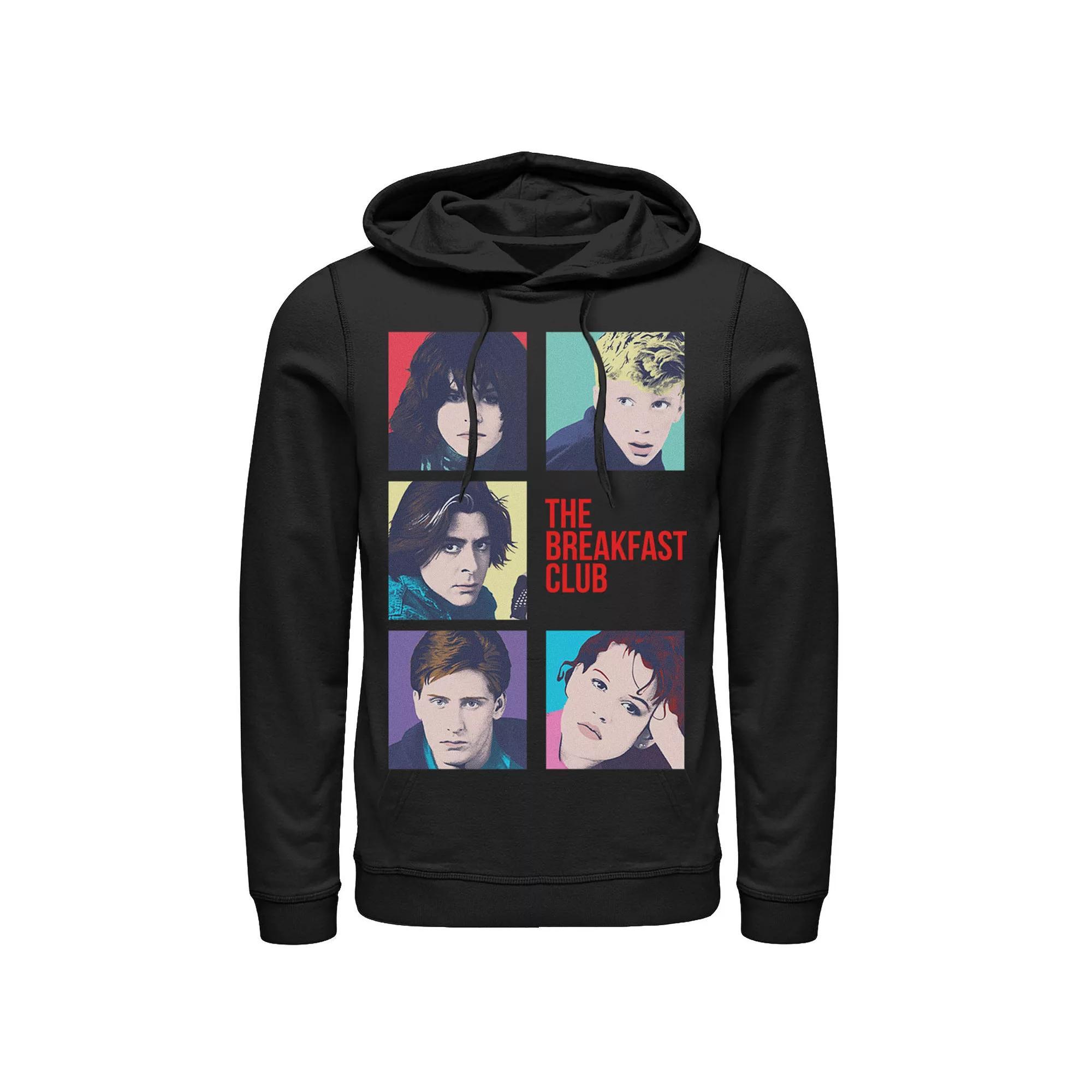 Men's Breakfast Club Group Shot Squares Hoodie, Size: Small, Black Product Image