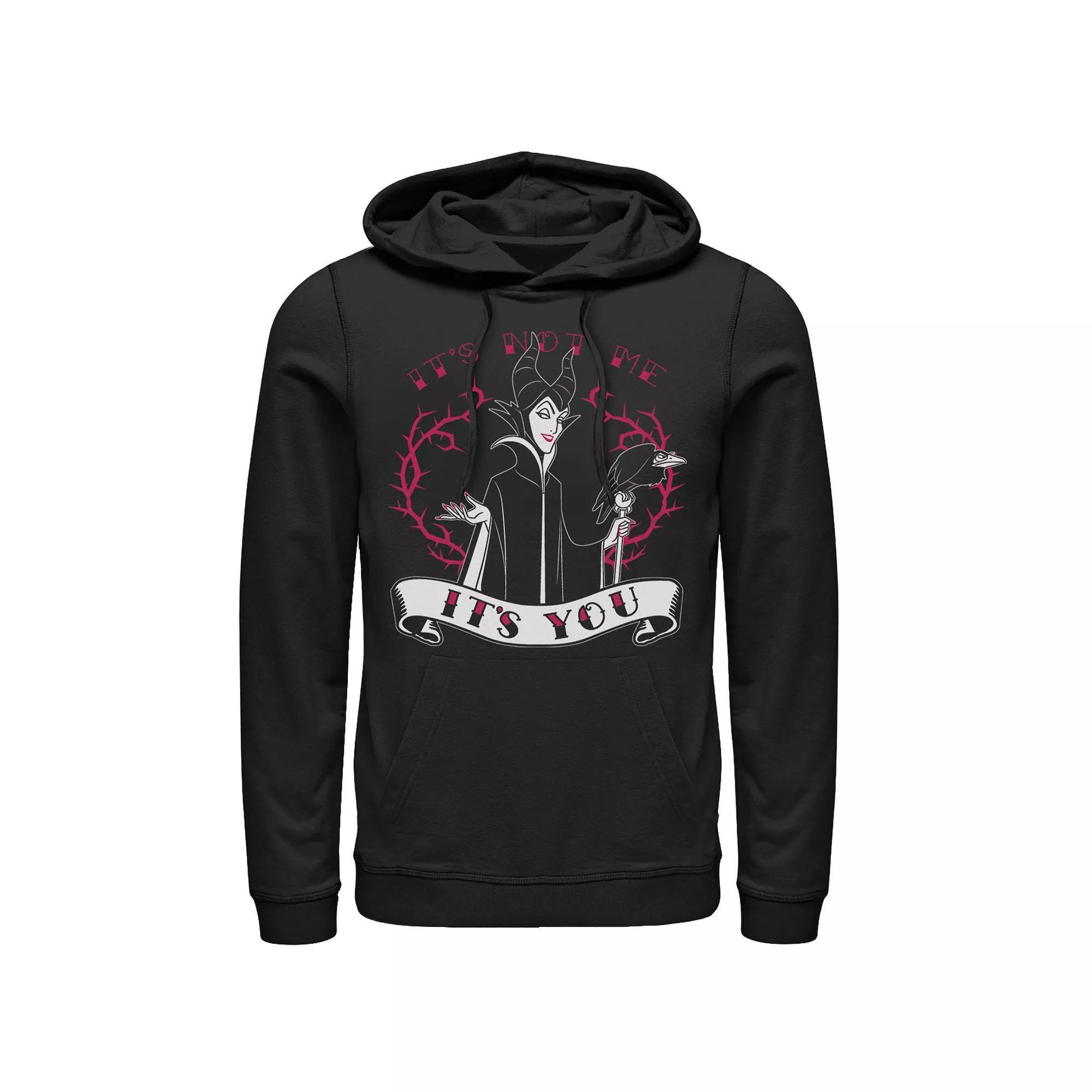 Disney's Sleeping Beauty Maleficent Men's Valentines It's Not Me It's You Hoodie, Size: Small, Black Product Image