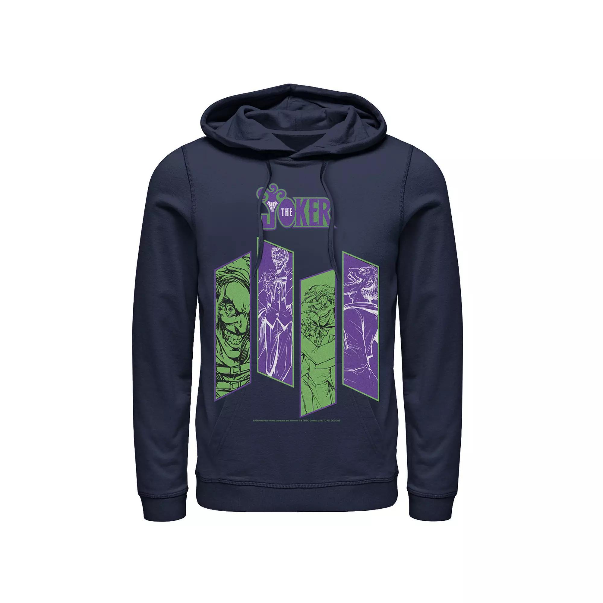 Mens DC Comics Batman Joker Panels Hoodie, Men's, Size: Large, Blue Product Image