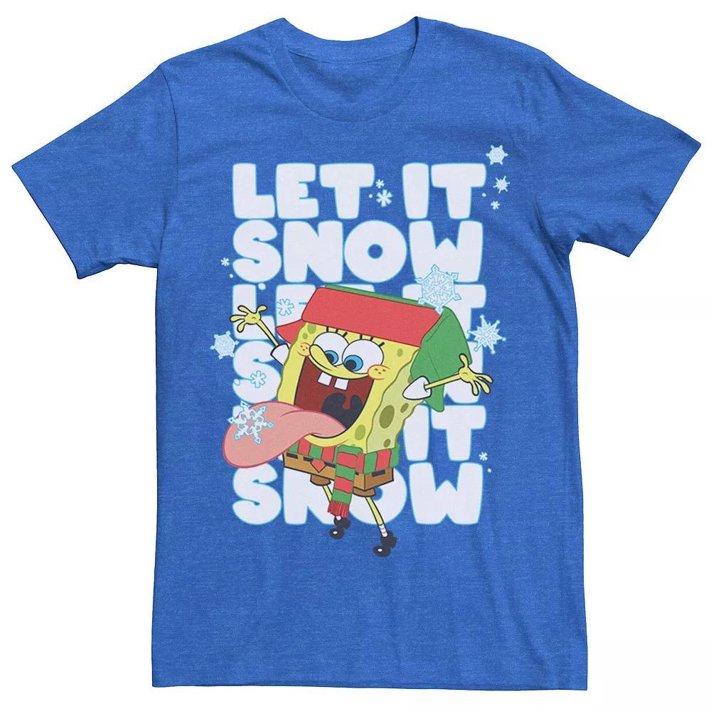 Mens Spongebob Squarepants Let It Snow Tee Grey Product Image