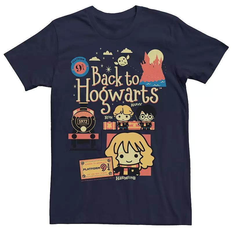 Men's Harry Potter Chibi Back To Hogwarts Tee, Size: Large, Blue Product Image